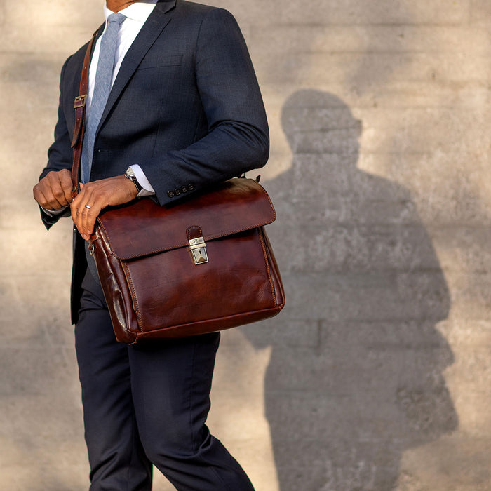 Floto Corsica Laptop Bag Vecchio Brown