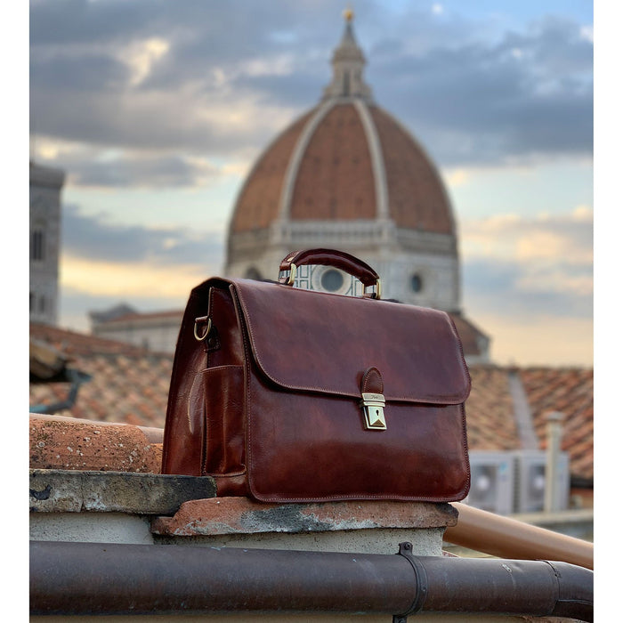 Floto Duomo Briefcase Vecchio Brown
