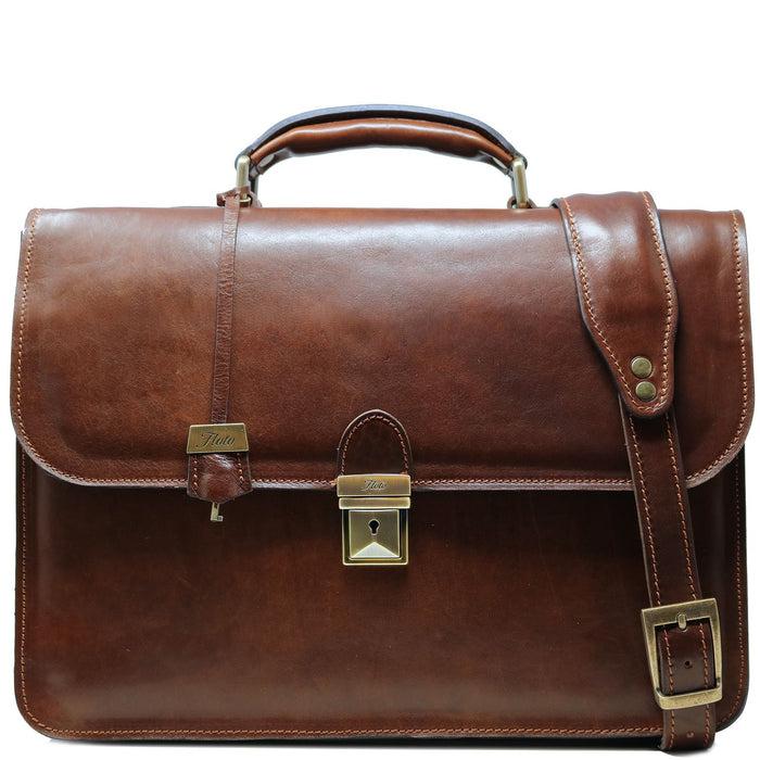 floto Duomo Briefcase Vecchio Brown