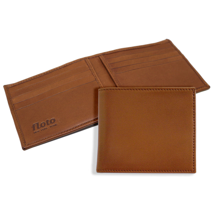 floto Firenze Double Billfold Wallet Tan