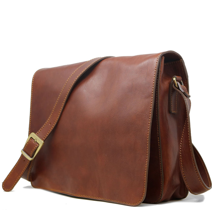 Floto Firenze Messenger Saddle Brown