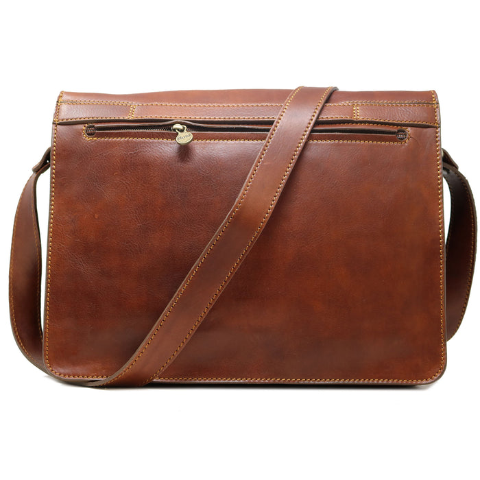 Floto Firenze Messenger Saddle Brown