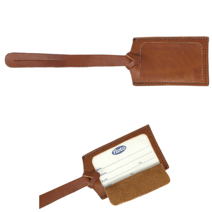 Floto Leather Luggage Tag Vecchio Brown