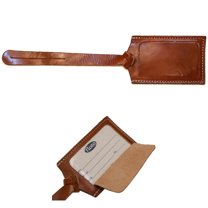 Floto Leather Luggage Tag Vecchio Brown