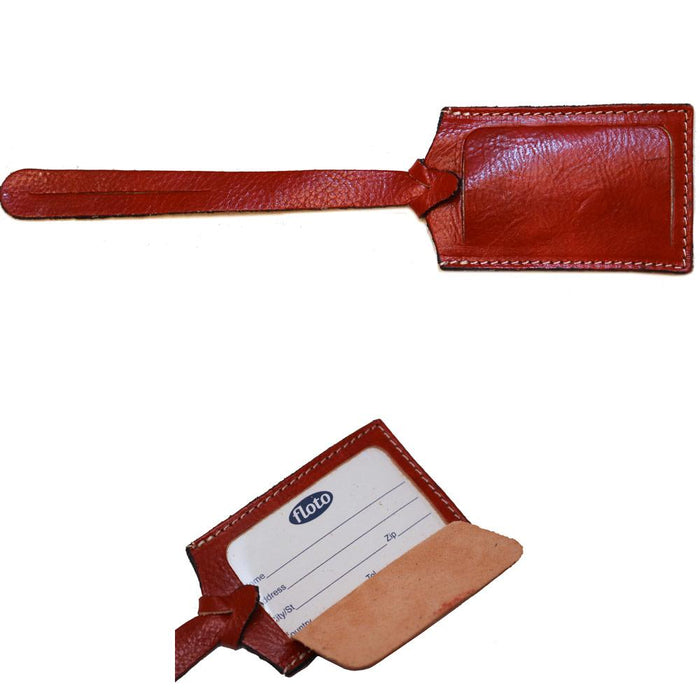 Floto Leather Luggage Tag Vecchio Brown