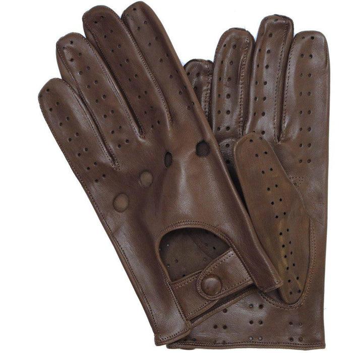 Floto Men's Taupe Leather Napoli Driving Gloves