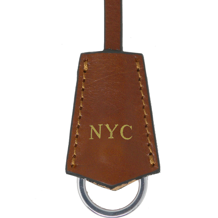 Floto Monogram Key Fob Vecchio Brown