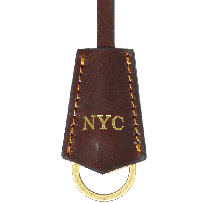 floto Monogram Key Fob Vecchio Brown