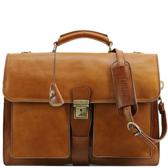 Floto Novella Briefcase Saddle Brown