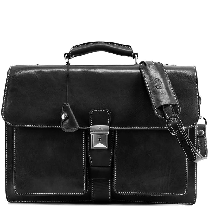 Floto Novella Briefcase Saddle Brown