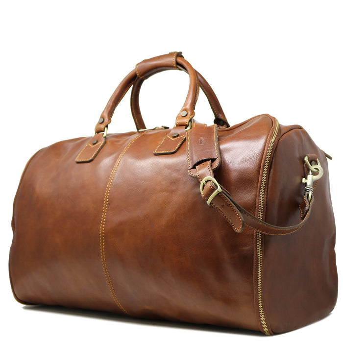 Floto Roma Garment Duffle Bag Saddle Brown