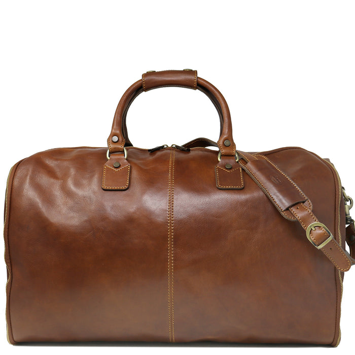 floto Roma Garment Duffle Bag Saddle Brown