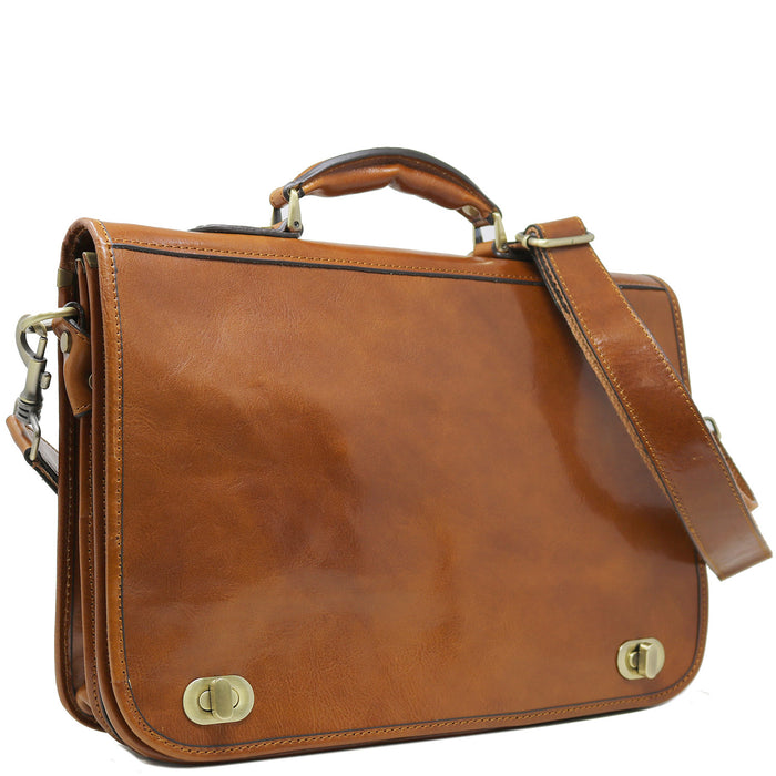 Floto Roma Messenger Wide Strap Vecchio Brown