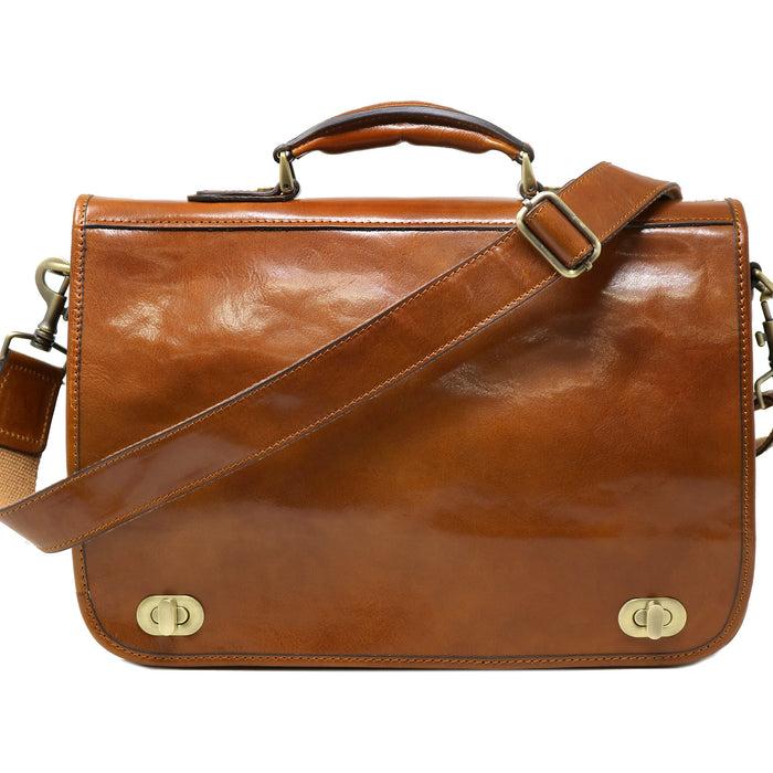 Floto Roma Messenger Wide Strap Vecchio Brown