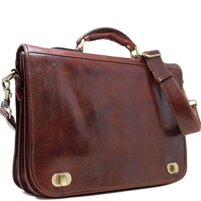 floto Roma Messenger Wide Strap Vecchio Brown