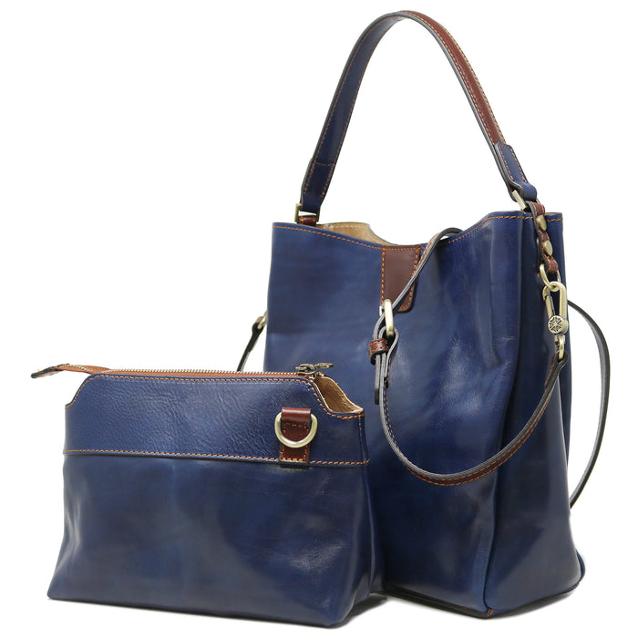 Floto Sardinia Shoulder Tote Orange & Brown