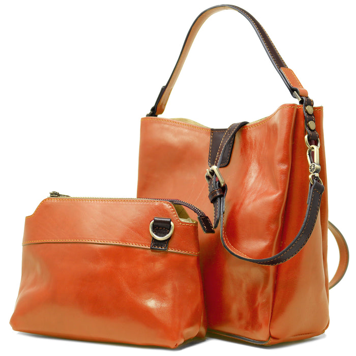 floto Sardinia Shoulder Tote Orange & Brown