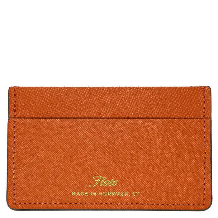 Floto Sono Wide Card Wallet Saffiano Orange