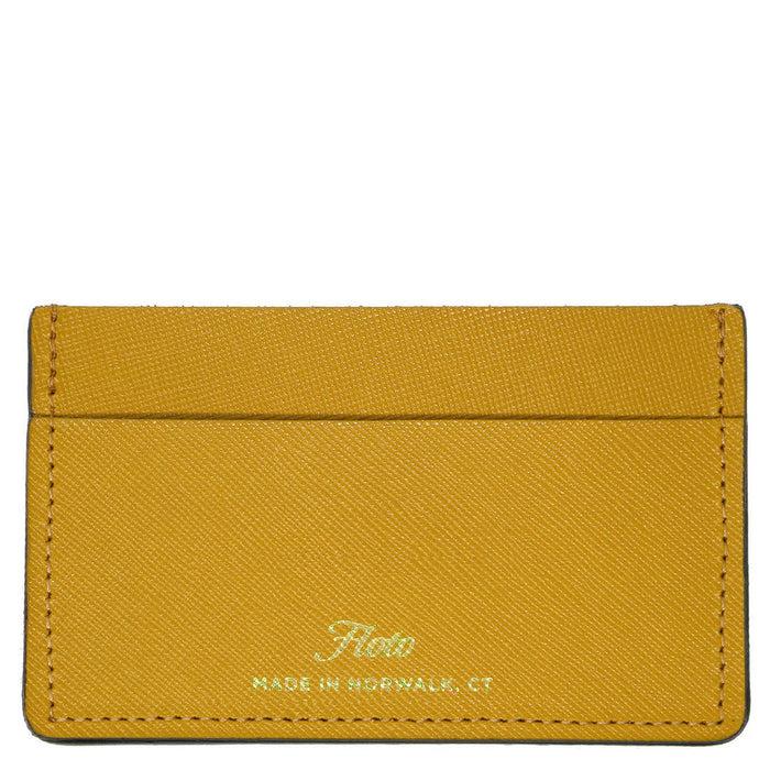 Floto Sono Wide Card Wallet Saffiano Orange