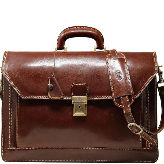 floto Venezia Briefcase Vecchio Brown