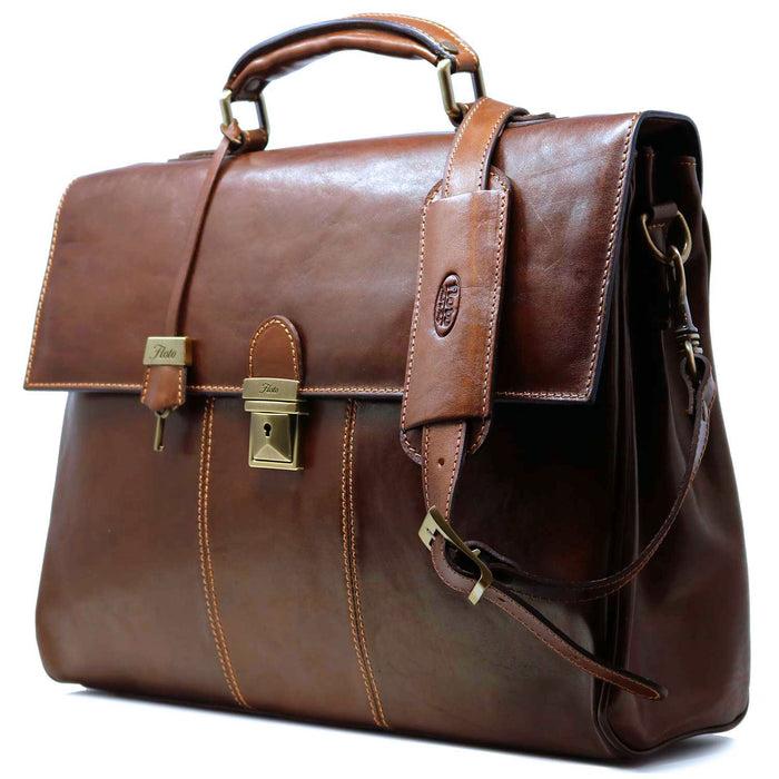 Floto Venezia Laptop Brief Vecchio Brown