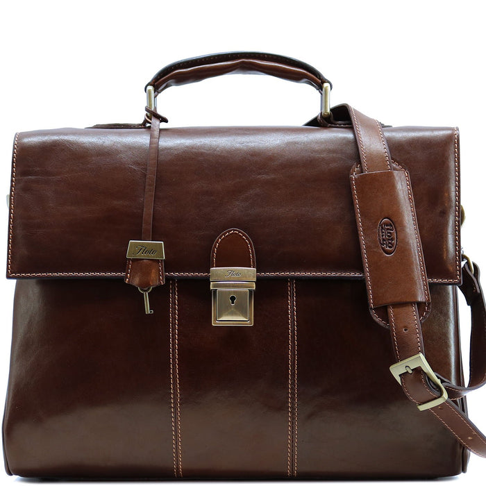 floto Venezia Laptop Brief Vecchio Brown