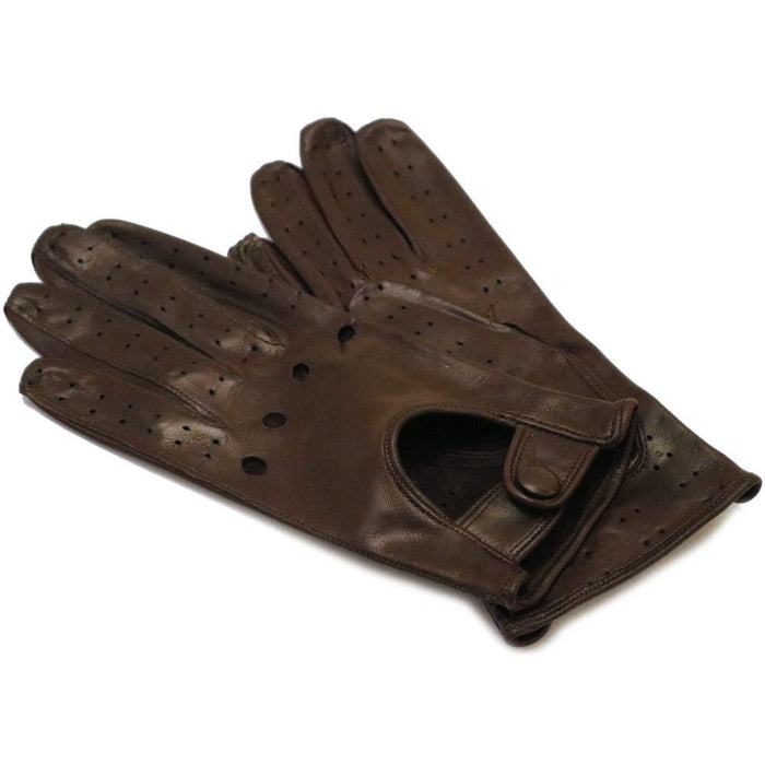 floto Women's Brown Leather Napoli Driving Gloves