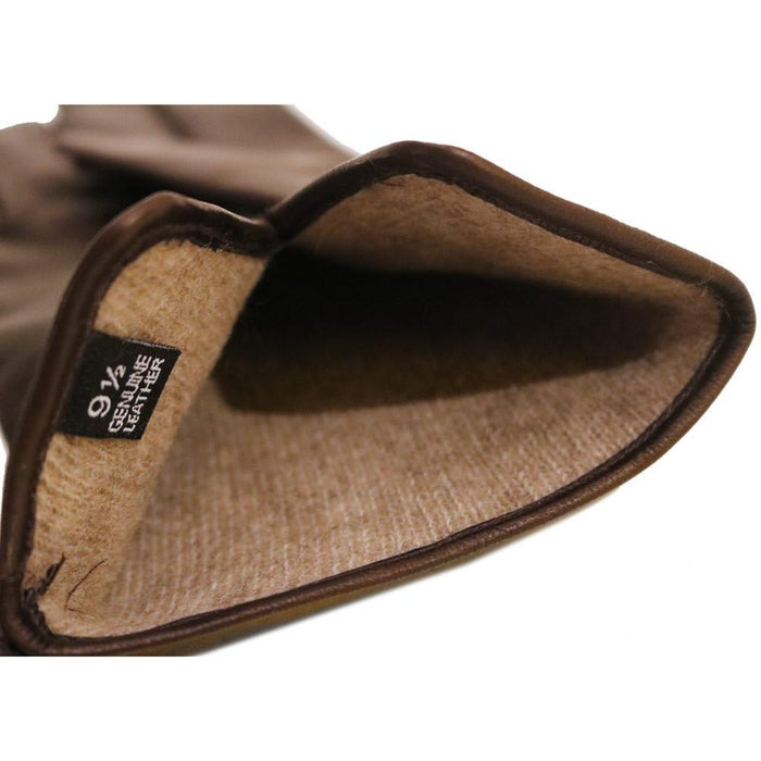 Floto Men's Cashmere Lined Brown Leather Napoli Gloves