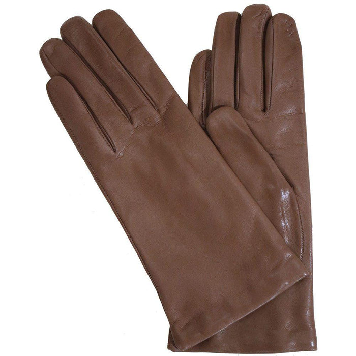 floto Women's Cashmere Lined Beige Leather Napoli Gloves