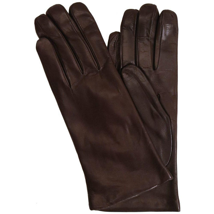 floto Women's Cashmere Lined Brown Leather Napoli Gloves