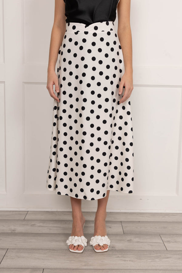 Flounce London Black And White Pocka Dot Skirt