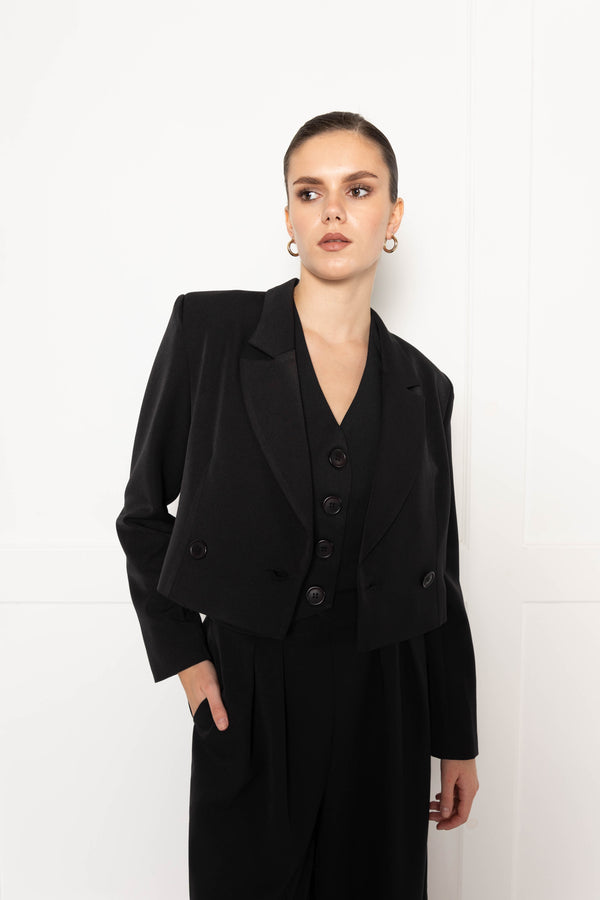 Flounce London Flounce London Black Tailored Waistcoat