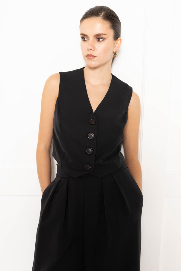 flounce london Flounce London Black Tailored Waistcoat