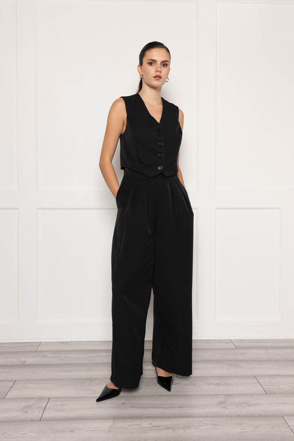 Flounce London Flounce London Black Wide Leg Tailored Trousers