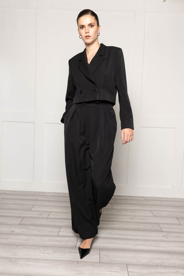 Flounce London Flounce London Black Wide Leg Tailored Trousers