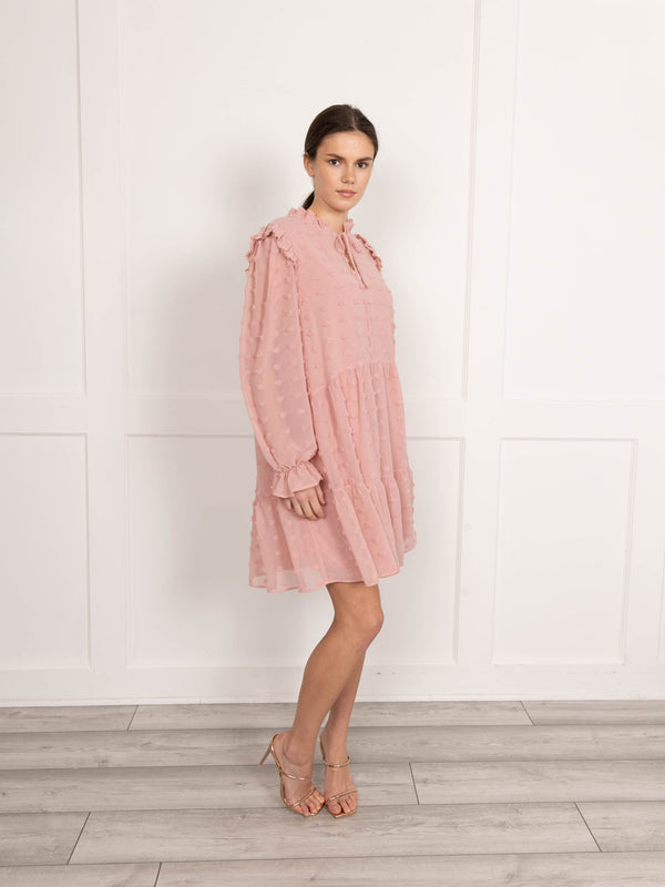 Flounce London Flounce London Dobby Spot Mini Dress