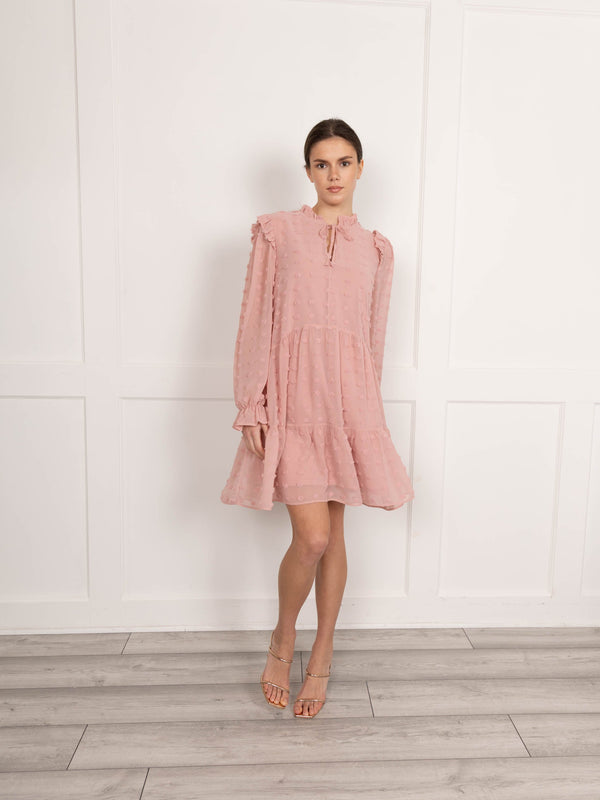 Flounce London Flounce London Dobby Spot Mini Dress