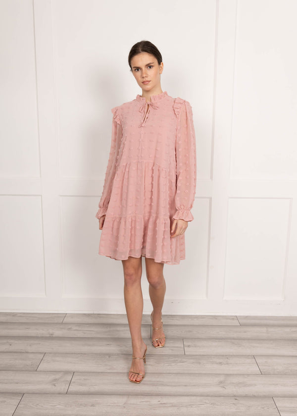 flounce london Flounce London Dobby Spot Mini Dress