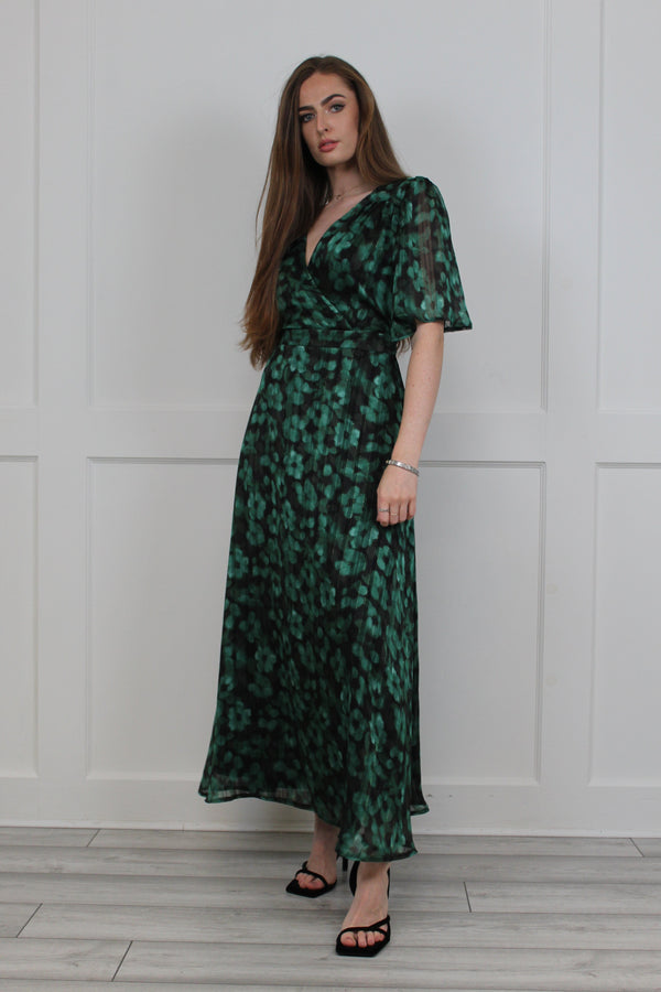 flounce london Flounce London Floral Chiffon Maxi Dress