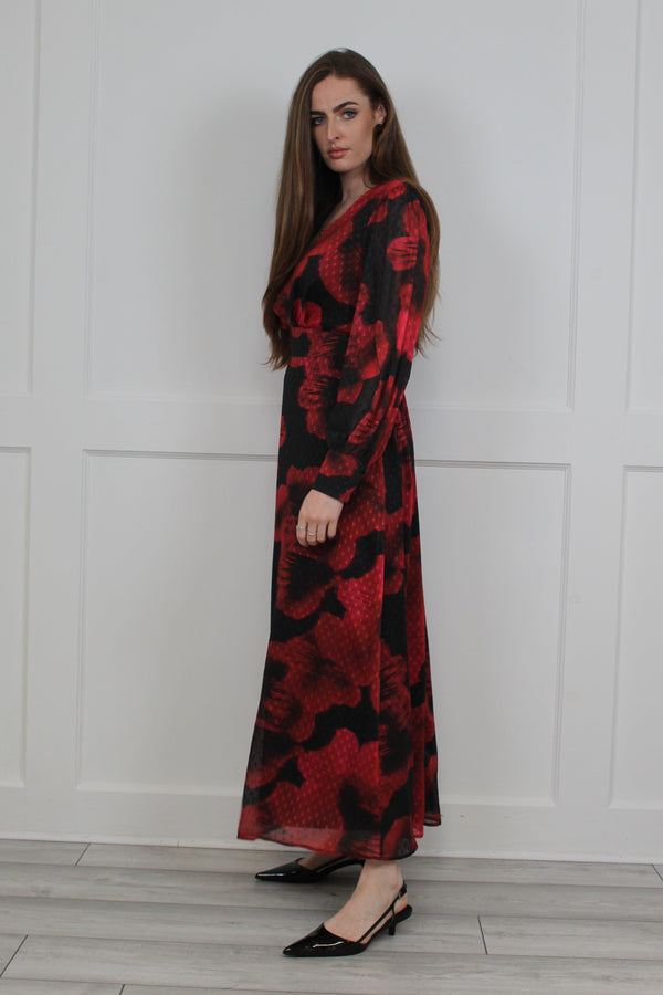 Flounce London Flounce London Floral Printed Chiffon Midaxi