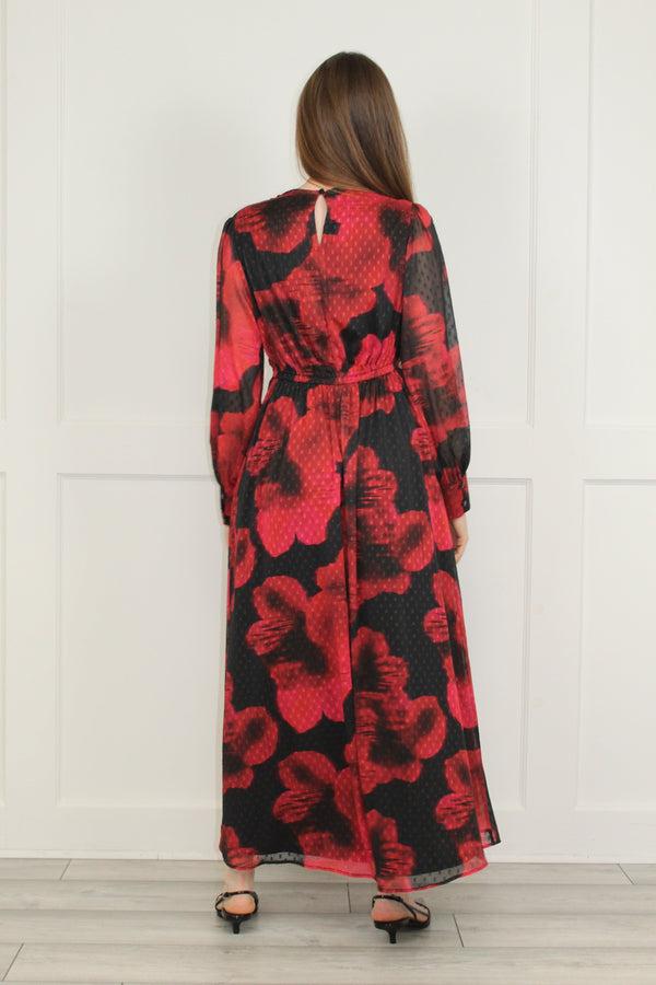 Flounce London Flounce London Floral Printed Chiffon Midaxi