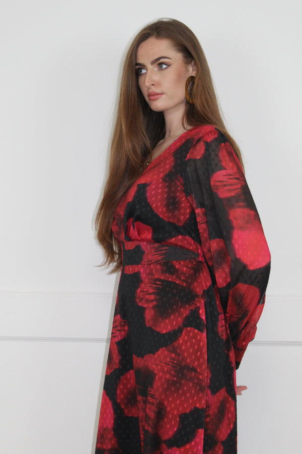 Flounce London Flounce London Floral Printed Chiffon Midaxi