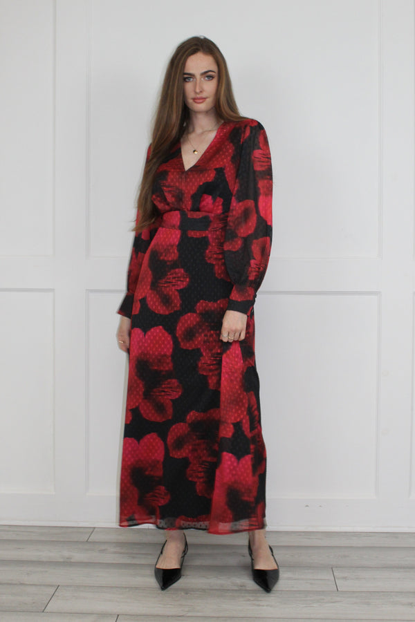 flounce london Flounce London Floral Printed Chiffon Midaxi