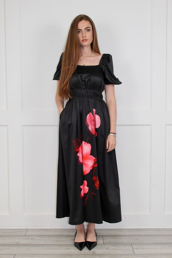 Flounce London Floral Printed Midaxi Dress