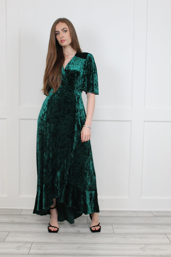 Flounce London Flounce London Green Velvet Midaxi