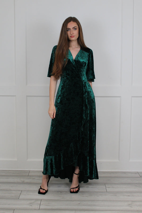 flounce london Flounce London Green Velvet Midaxi