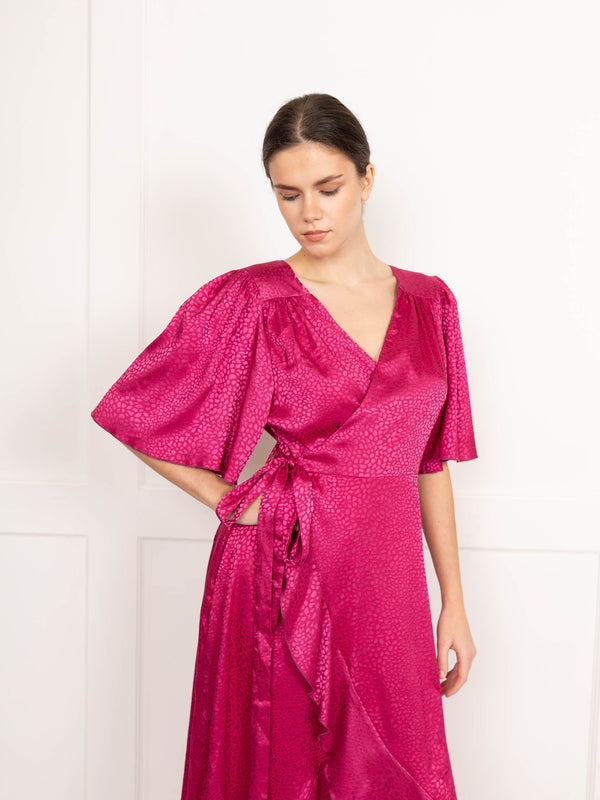 Flounce London Flounce London Pink Wrap Dress