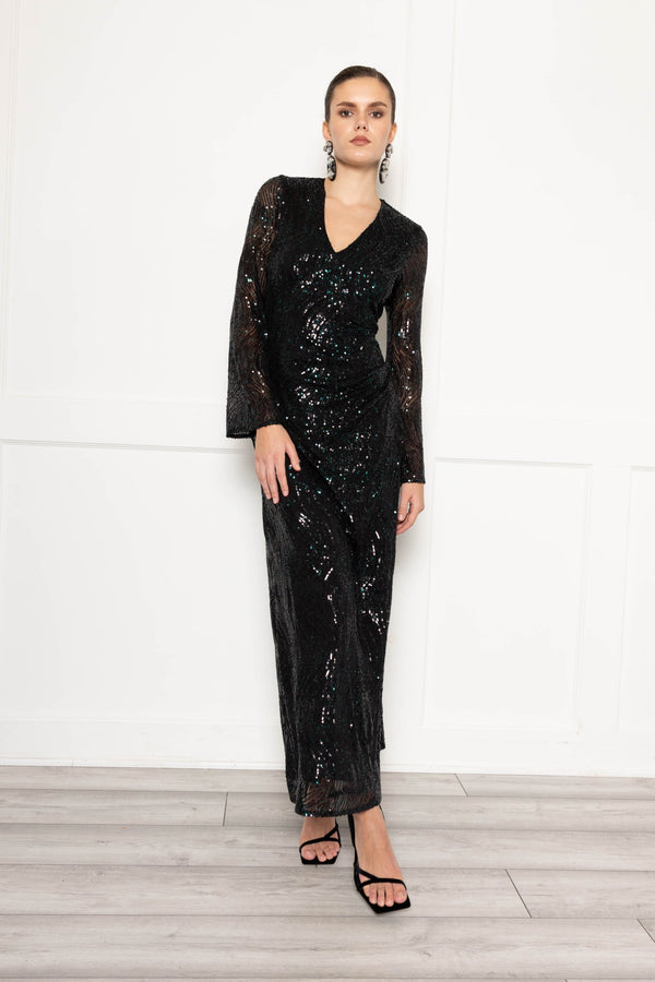 flounce london Flounce London Green Sequin Maxi Dress