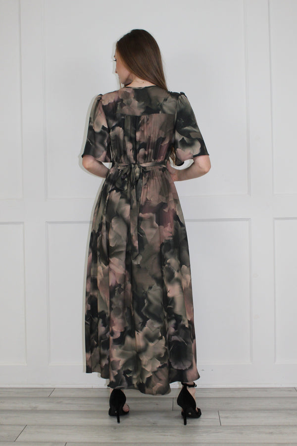 Flounce London Flounce London Khaki Printed Woven Maxi Dress