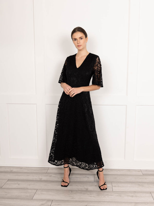 Flounce London Flounce London Lace Short Sleeve Maxi Dress